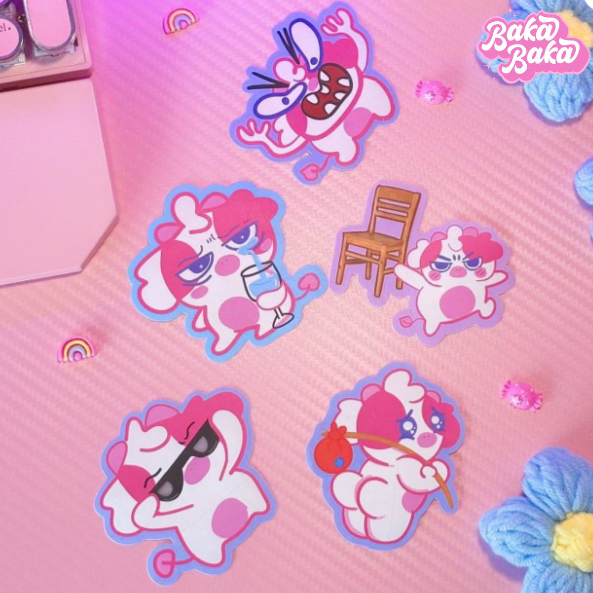 Kit de Stickers BAKITA MEME Vol.1 – 5 sticker de Baka Baka