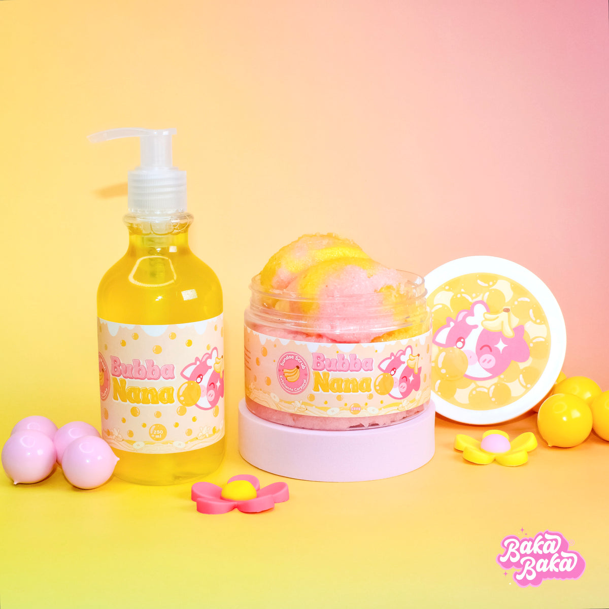 Bubble Duo Bubba Nana/ Exfoliante y Gel de Ducha | Banana