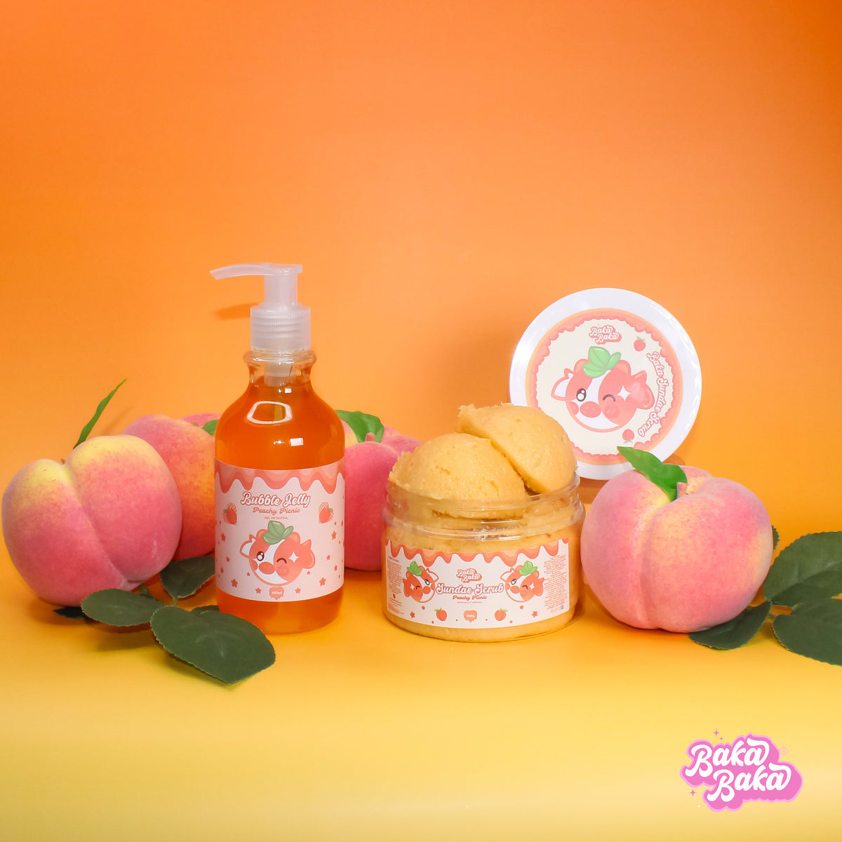 Bubble Duo Peachy Picnic/ Exfoliante y Gel de Ducha | Peach Nectar
