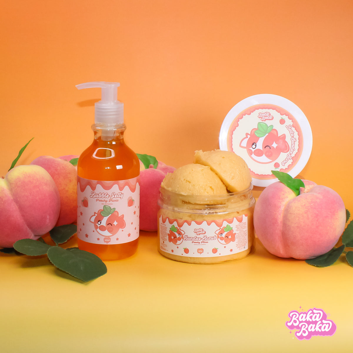 Bubble Duo Peachy Picnic/ Exfoliante y Gel de Ducha | Peach Nectar