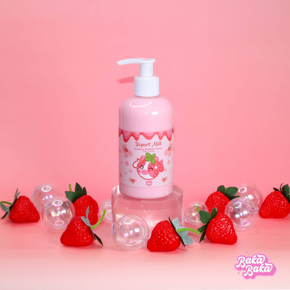 Ichiban Bubble Party Yogurt Milk/ Crema Corporal | Strawberry Soda