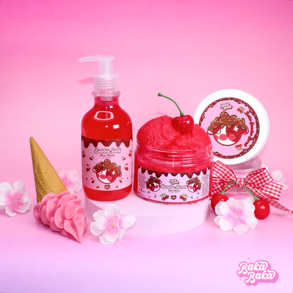 Bubble Duo Choco Cherry/ Exfoliante y Gel de Ducha | Candy Cherry