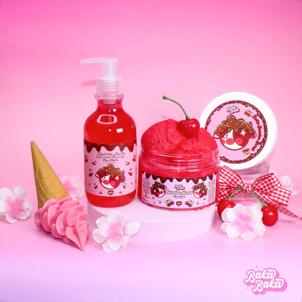 Bubble Duo Choco Cherry/ Exfoliante y Gel de Ducha | Candy Cherry