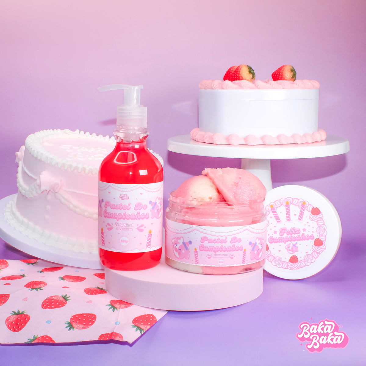 Bubble Duo Pastel de Cumpleaños/ Exfoliante y Gel de Ducha | Birthday Cake